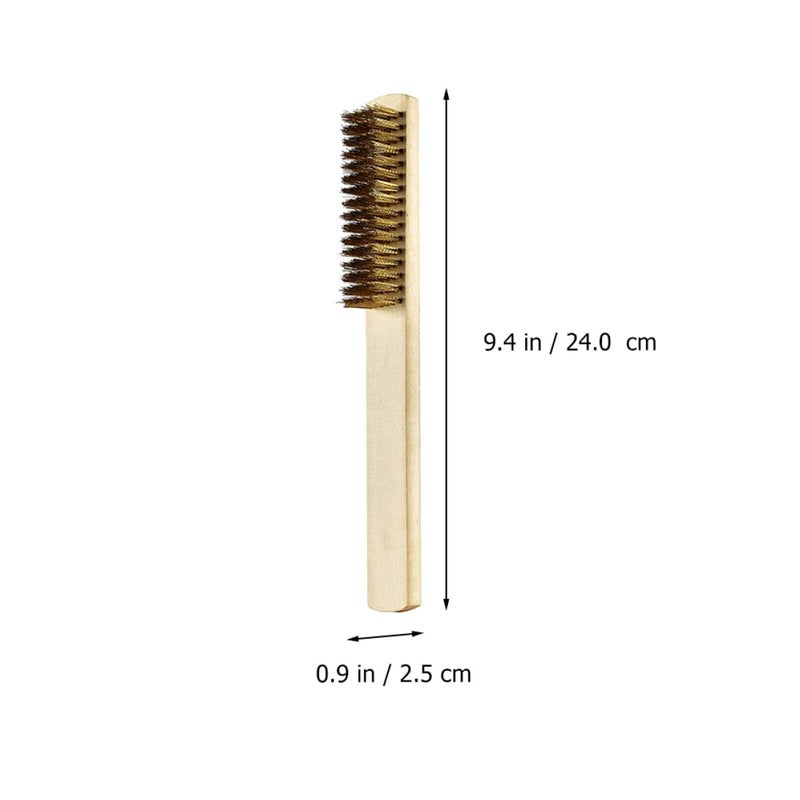 6Pcs Wooden Handle Stainless Steel Wire Brush Set For Rust Removal And Woodworking - Image 2